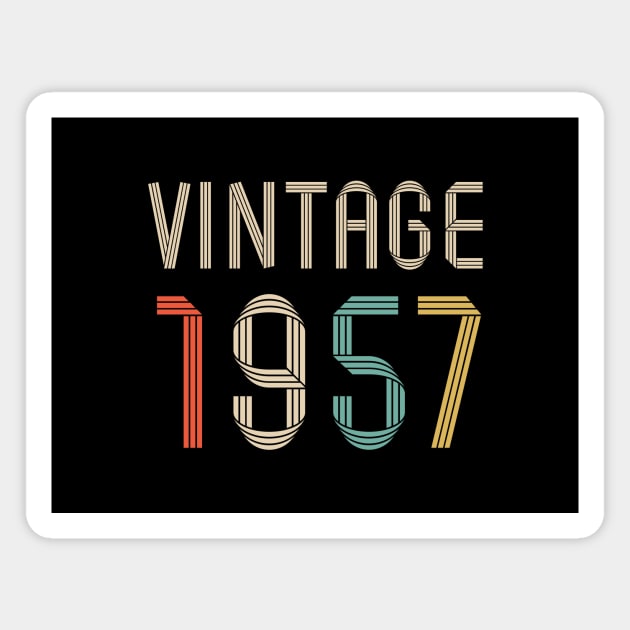 Vintage 1957 65 years old birthday Magnet by hoopoe